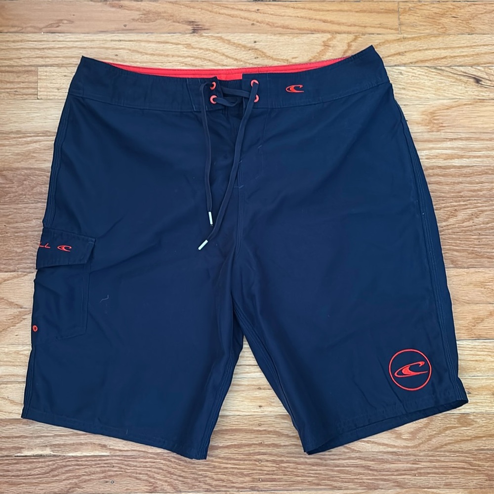 O'Neill Board Shorts Mens Size 34 Navy Blue Red